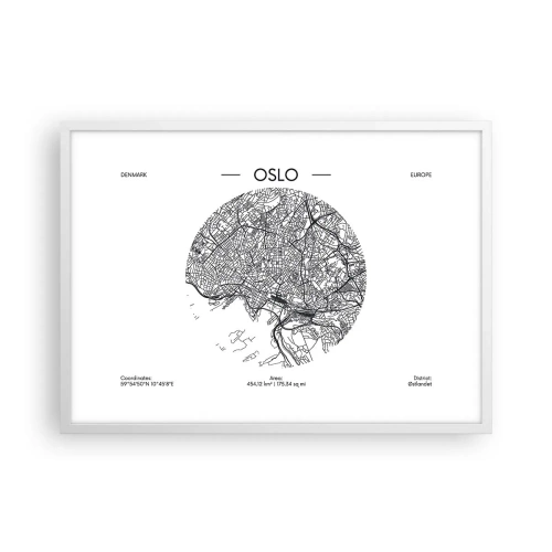 Affiche dans un cadre blanc - Poster - Anatomie d’Oslo - 70x50 cm