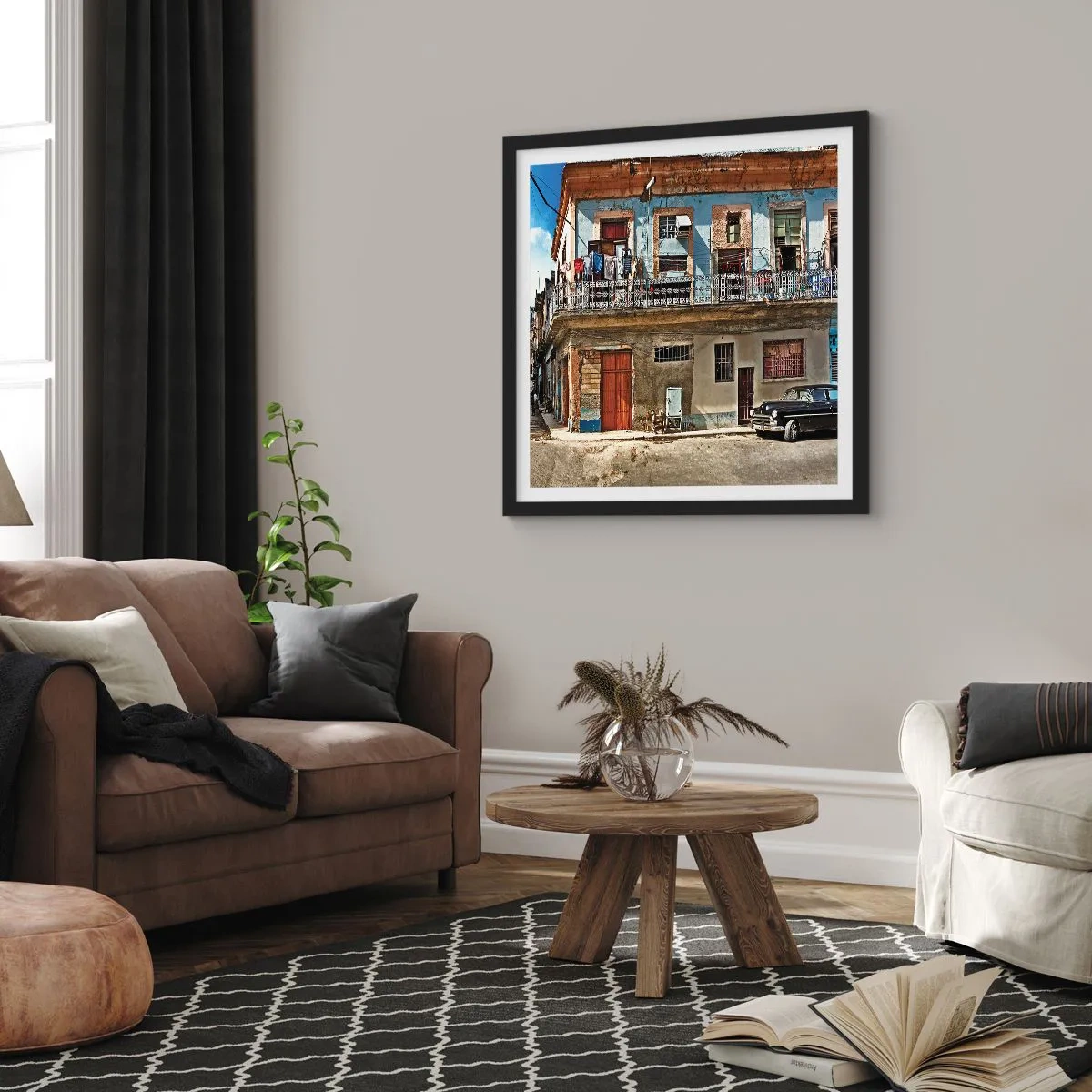 Affiche dans un cadre noir - Poster - Climat hawaïen - 50x50 cm