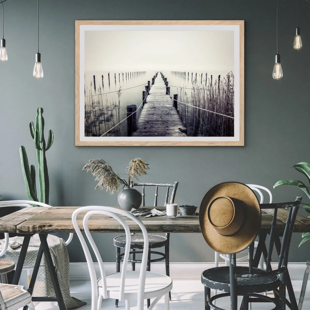 Affiche dans un chêne clair - Poster - Plongez dans la paix - 100x70 cm