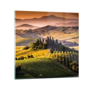 Impression sur verre - Image sur verre - Arcadie - le paysage toscan - 70x70 cm