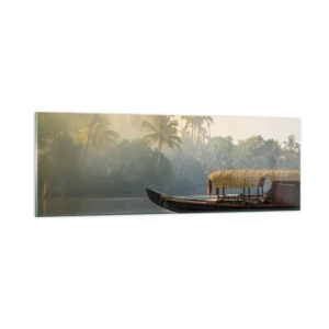 Impression sur verre - Image sur verre - Maison sur la rivière - 90x30 cm
