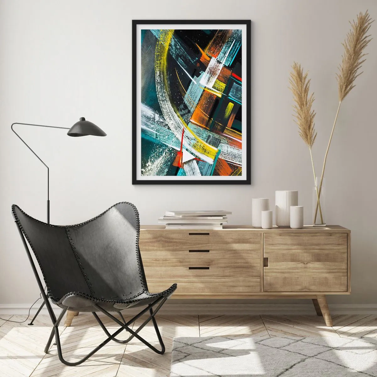 Affiche dans un cadre noir - Poster - L'énergie du mouvement - 40x50 cm