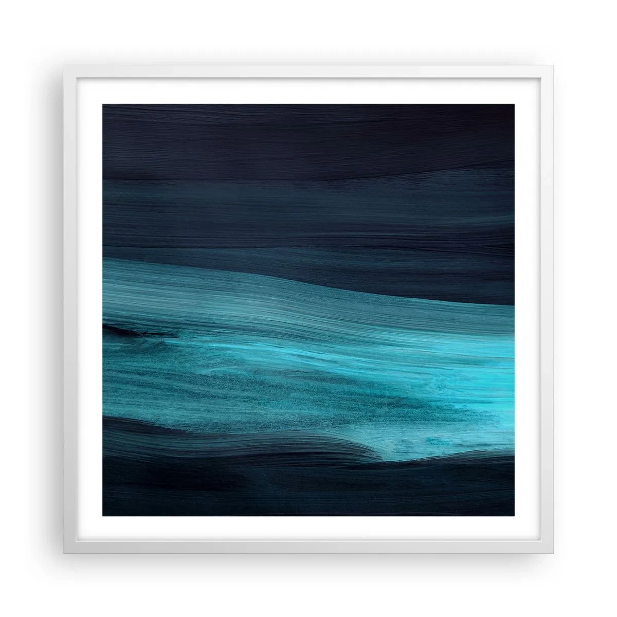Affiche dans un cadre blanc - Poster - Suivez le courant - 60x60 cm