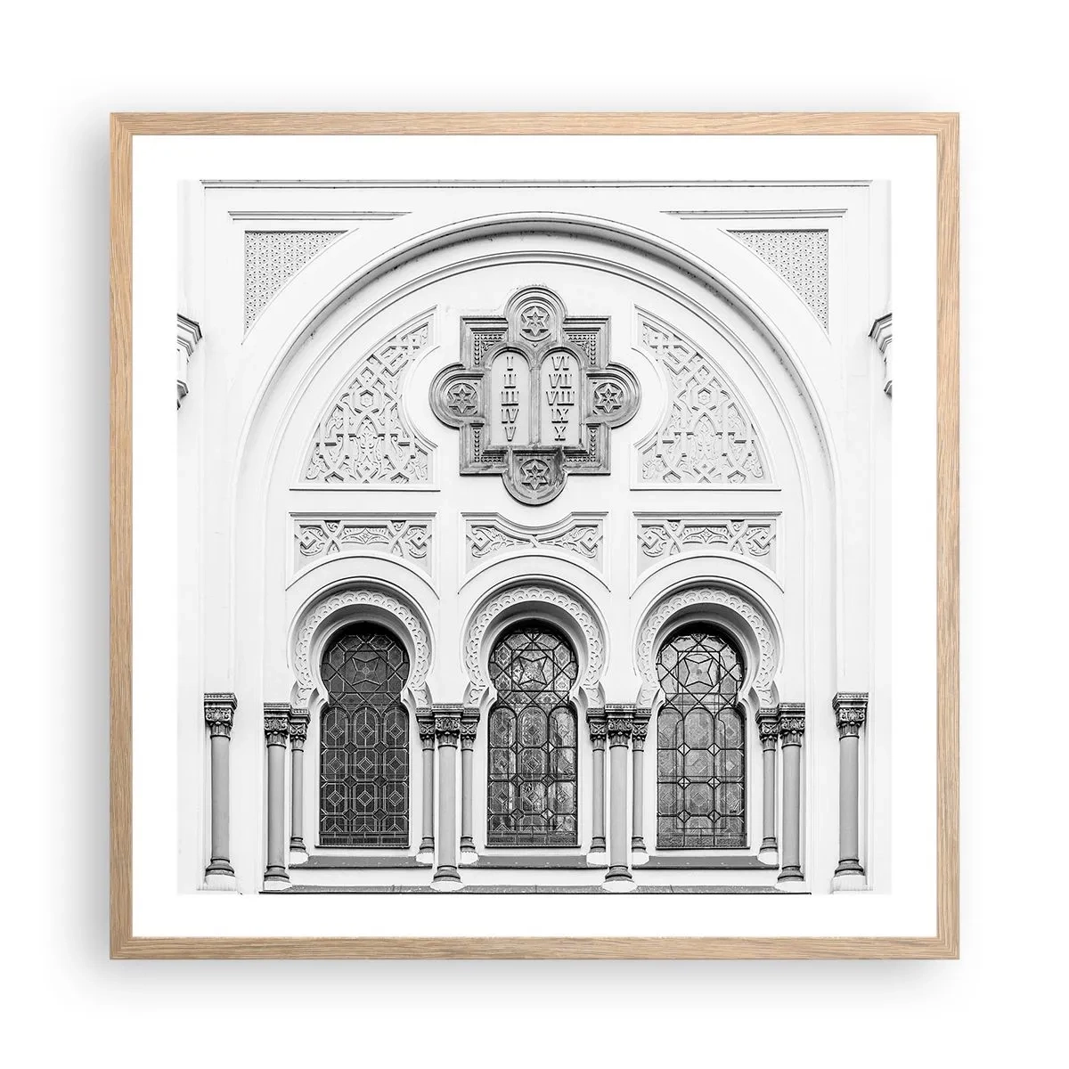 Affiche dans un chêne clair - Poster - À la frontière des cultures - 60x60 cm