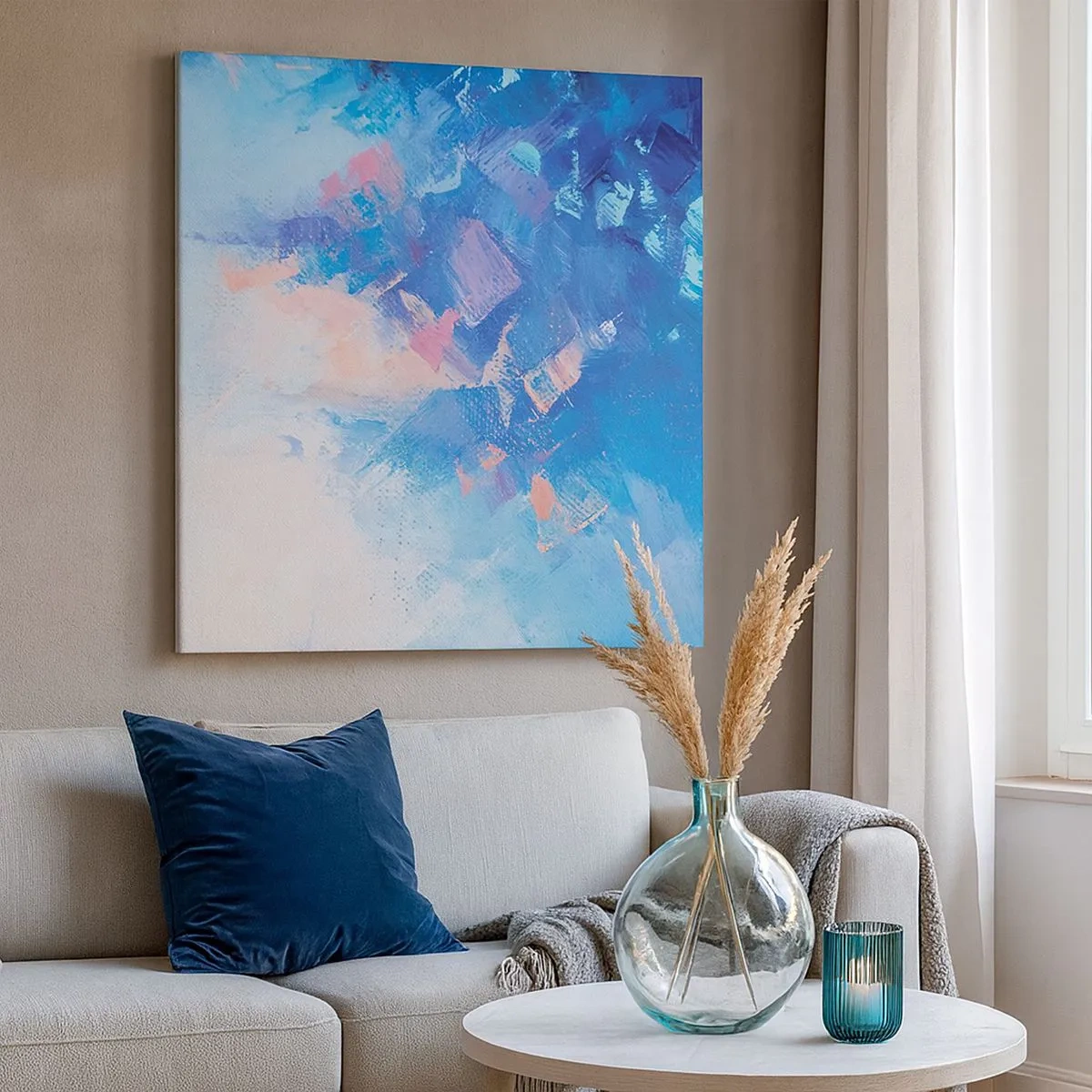 Impression sur toile - Image sur toile - Abstraction hivernale - 30x30 cm