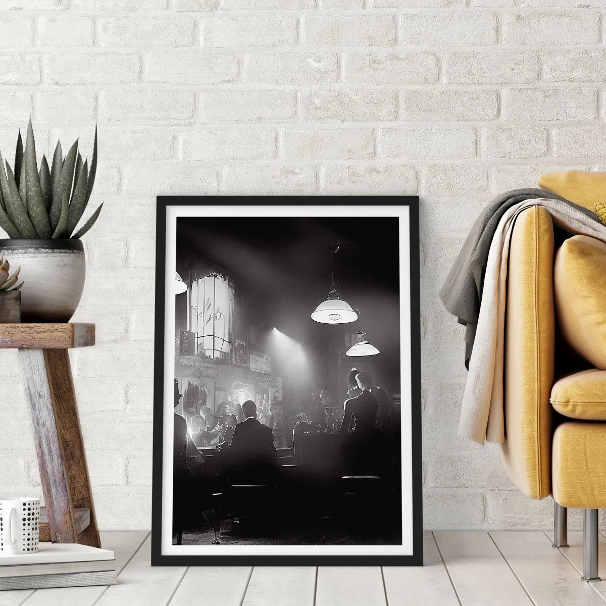 Affiche dans un cadre noir - Poster - Dans une ambiance jazz - 30x40 cm