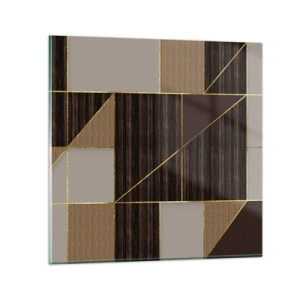 Impression sur verre - Image sur verre - Mozaique de bronze et d'or - 30x30 cm