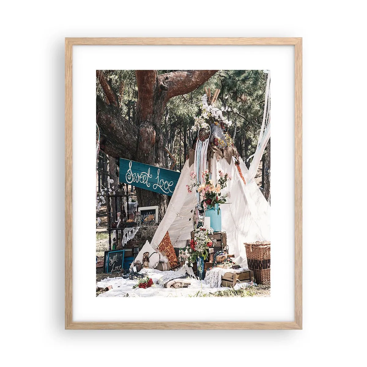 Affiche dans un chêne clair - Poster - Make love… - 40x50 cm