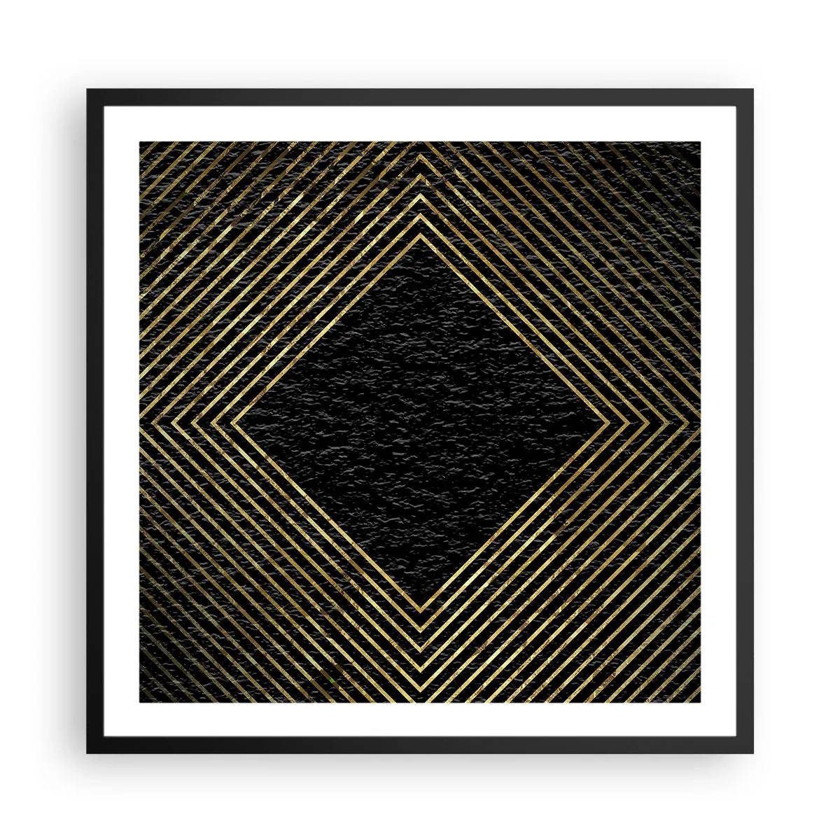Affiche dans un cadre noir - Poster - Géométrie dans un style glamour - 60x60 cm