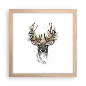 Affiche dans un chêne clair - Poster - En robe de fête - 30x30 cm