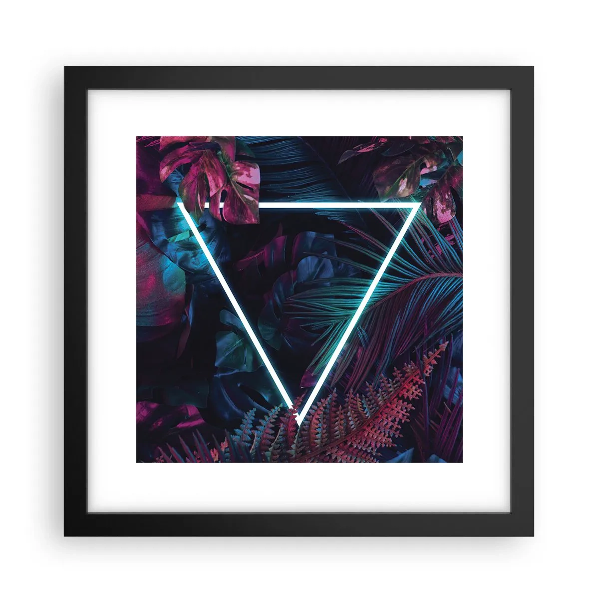 Affiche dans un cadre noir - Poster - Jardin de style disco - 30x30 cm