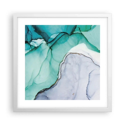 Affiche dans un cadre blanc - Poster - Étude de turquoise - 40x40 cm