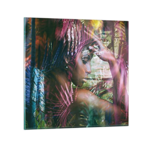 Impression sur verre - Image sur verre - Dame Nature dans la jungle - 70x70 cm