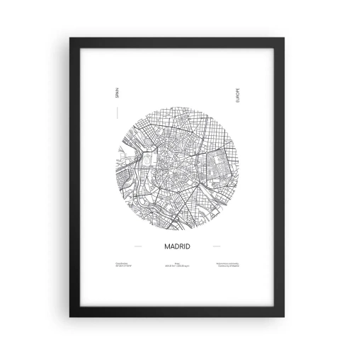 Affiche dans un cadre noir - Poster - Anatomie de Madrid - 30x40 cm