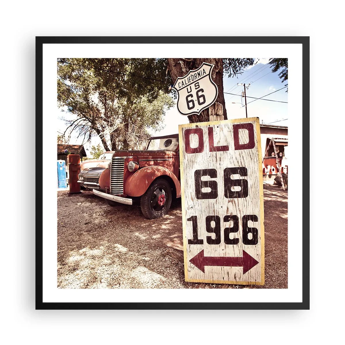 Affiche dans un cadre noir - Poster - La légende de la province américaine - 60x60 cm