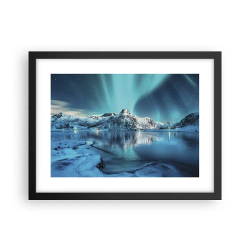 Affiche dans un cadre noir - Poster - Nuit de lumières - 40x30 cm