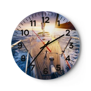 Horloge murale - Pendule murale - Courir sur les vagues - 40x40 cm