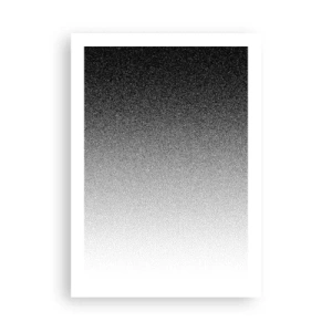 Affiche - Poster - Dégradé minimaliste noir et blanc dans un motif en pointillés - 50x70cm - Du coté de la lumière - Décoration murale moderne pour le salon et la chambre ARTTOR