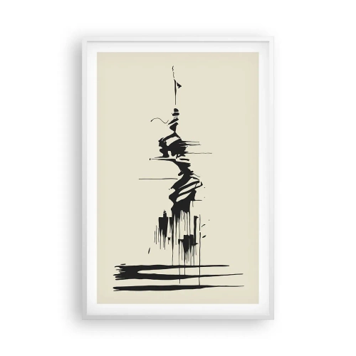 Affiche dans un cadre blanc - Poster - Abstraction hâtive - 61x91 cm