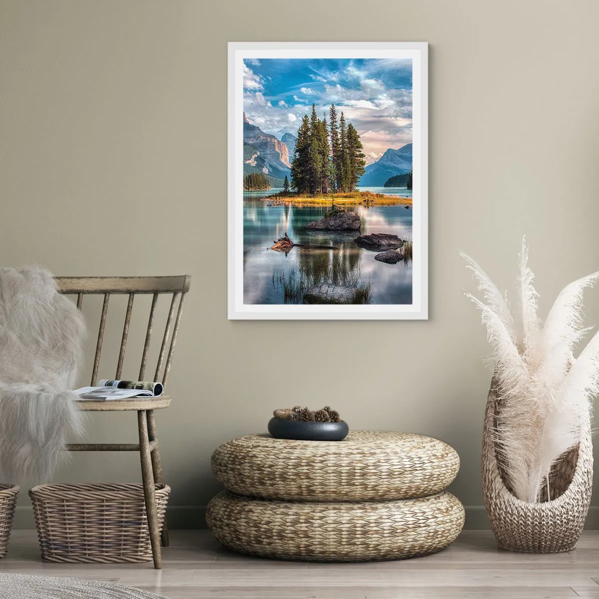 Affiche dans un cadre blanc - Poster - Sous les grandes eaux claires - 50x70 cm