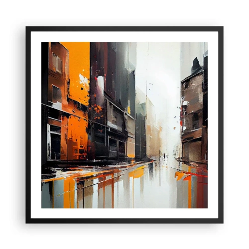Affiche dans un cadre noir - Poster - Jour de pluie - 60x60 cm