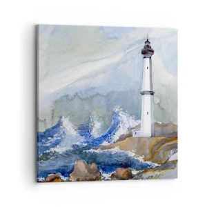 Impression sur toile - Image sur toile - Contre l'obscurité et la tempête - 70x70 cm