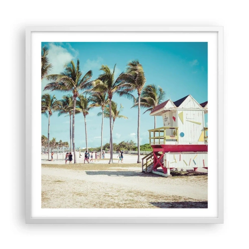 Affiche dans un cadre blanc - Poster - Une belle journée devant toi - 60x60 cm