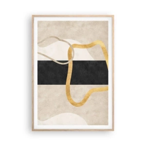 Affiche dans un chêne clair - Poster - Formes emmellées - 70x100 cm
