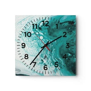 Horloge murale - Pendule murale - Se fondre dans le bleu et le turquoise - 40x40 cm
