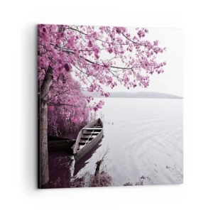 Impression sur toile - Image sur toile - Dans un silence rose - 60x60 cm