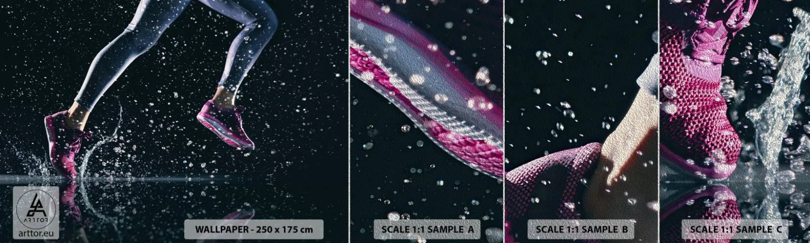 Échantillon de Papier Peint Premium Sand - Combien de force dans les jambes - sport, Jogging, En cours d'exécution - 100x30 cm