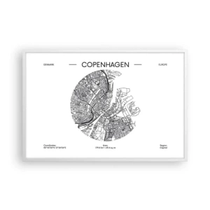 Affiche dans un cadre blanc - Poster - Anatomie de Copenhague - 91x61 cm