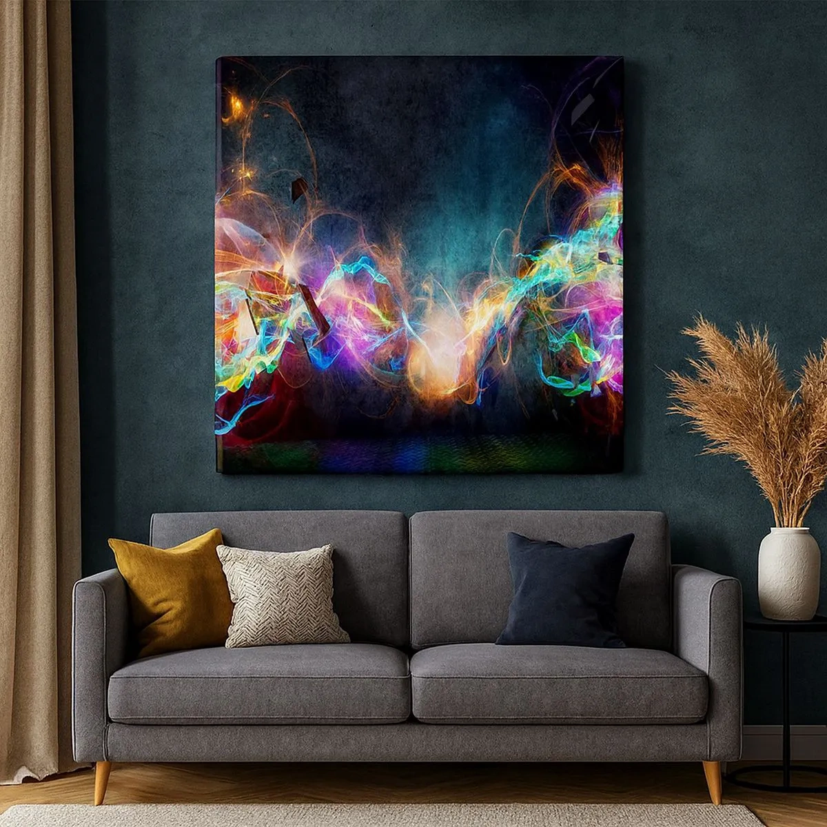 Impression sur toile - Image sur toile - Joyeusement contre l'obscurité - 30x30 cm