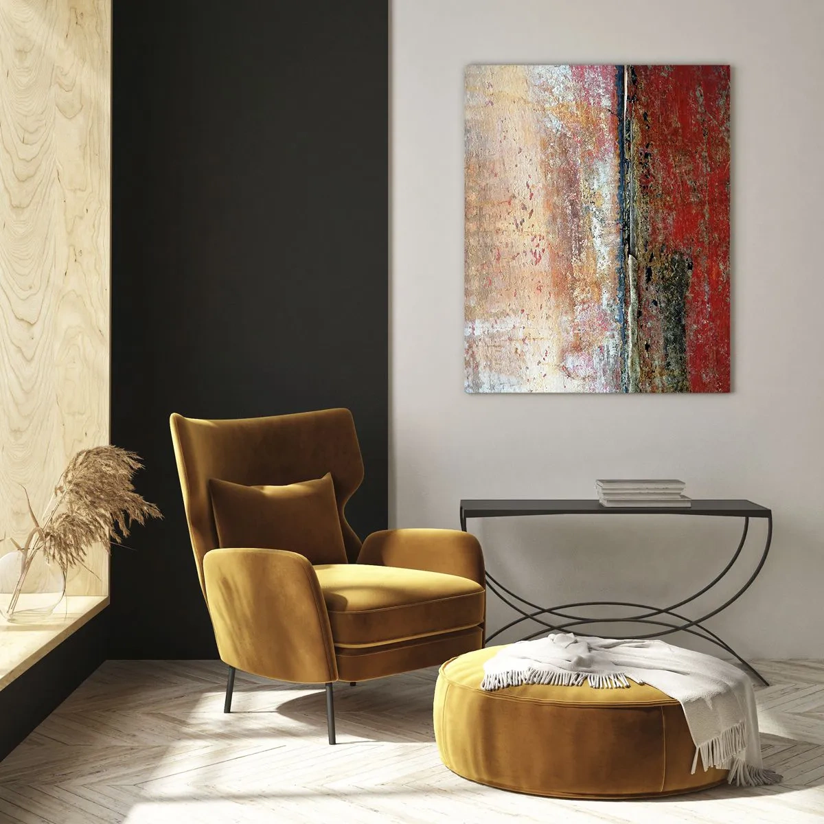 Impression sur verre - Image sur verre - Une composition abstraite inspirée de la mer et de la nature. - 80x120cm - C'est peut-être la mer - Décoration murale moderne pour le salon et la chambre ARTTOR