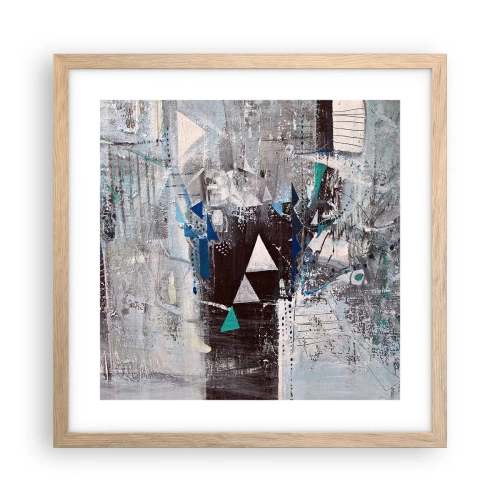 Affiche dans un chêne clair - Poster - Ordre prioritaire des triangles - 40x40 cm