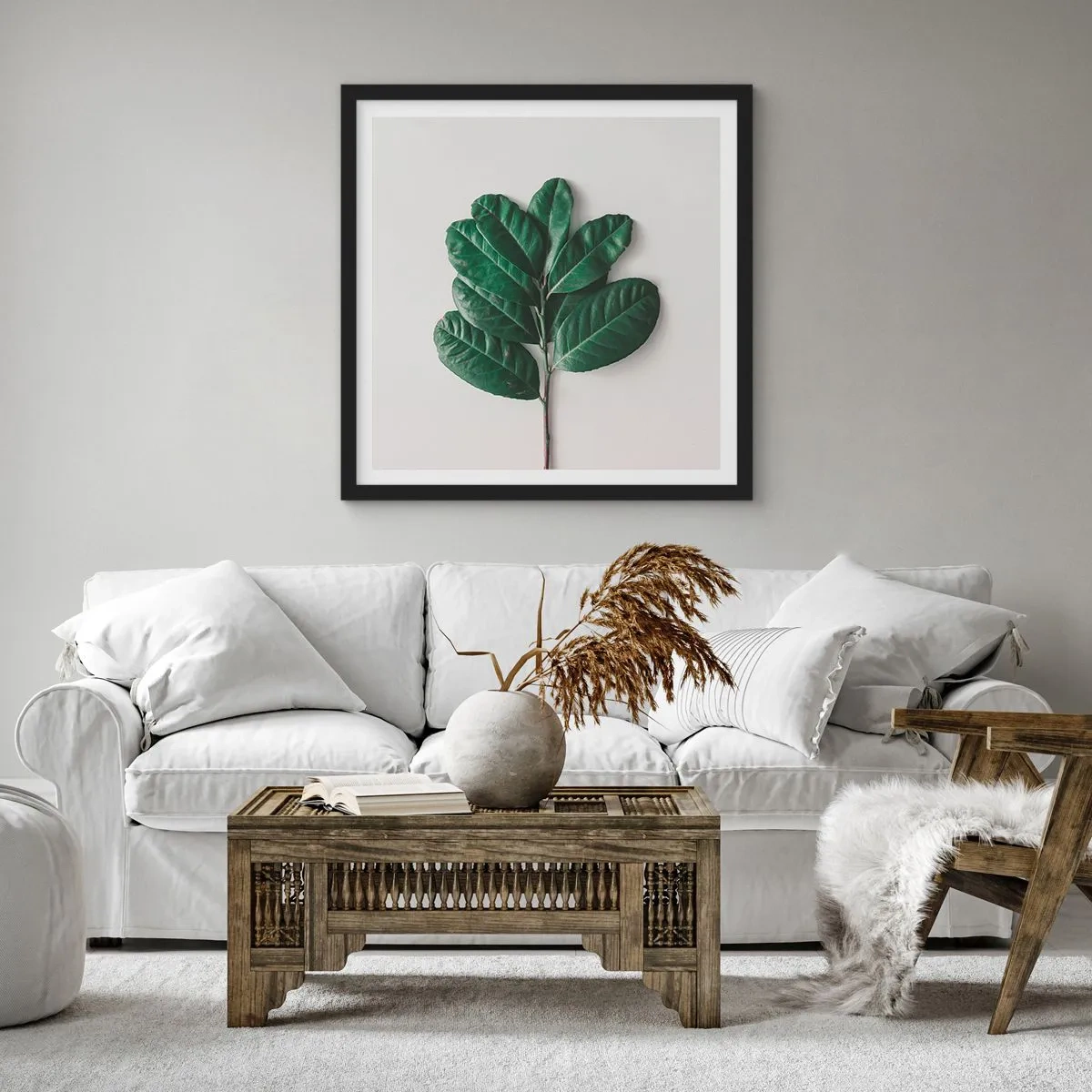 Affiche dans un cadre noir - Poster - Dessin de la nature elle-même - 60x60 cm