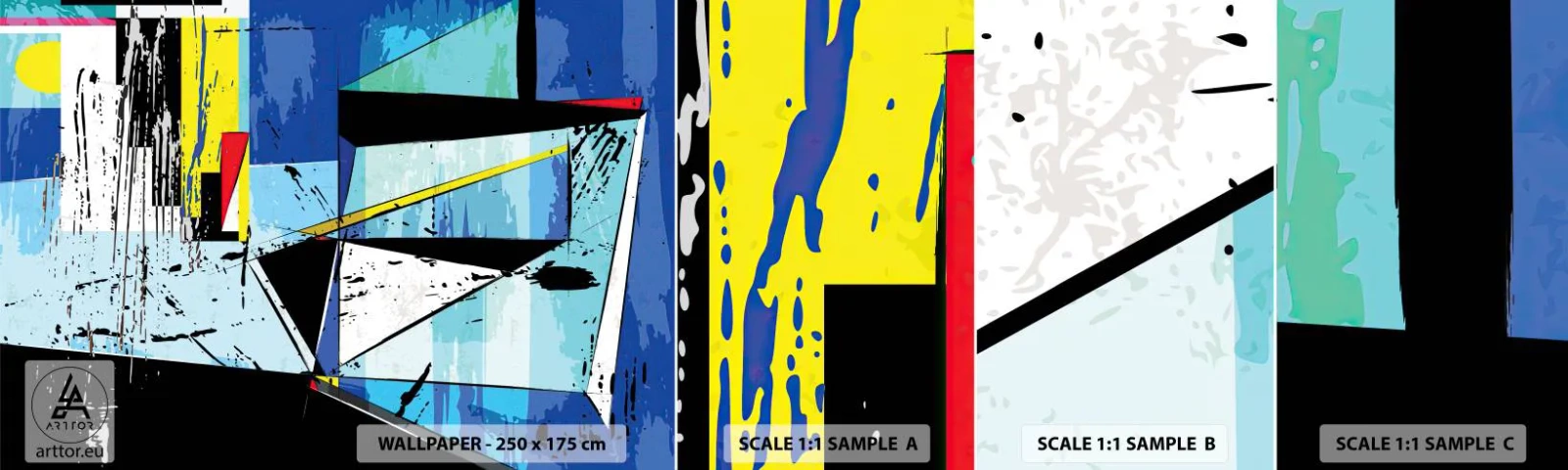 Échantillon De Papier Peint Standard Eco - Regardez le monde sous un certain angle… - Abstraction, Morceau, Modèle moderne - 100x30 cm