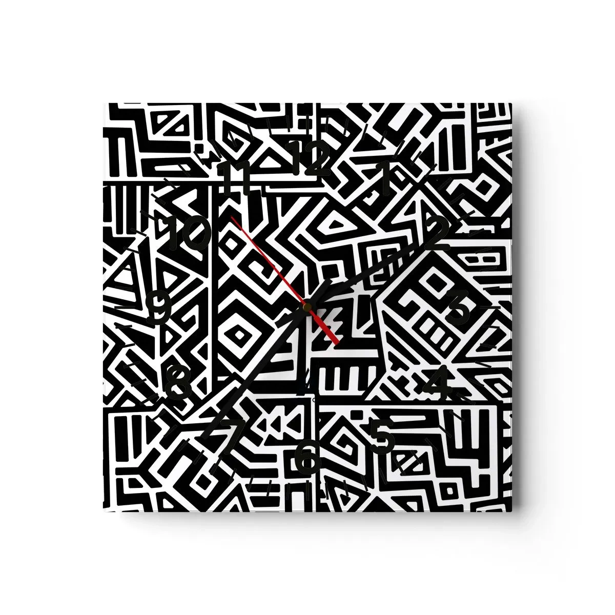 Horloge murale - Pendule murale - Composition précolombienne - 40x40 cm