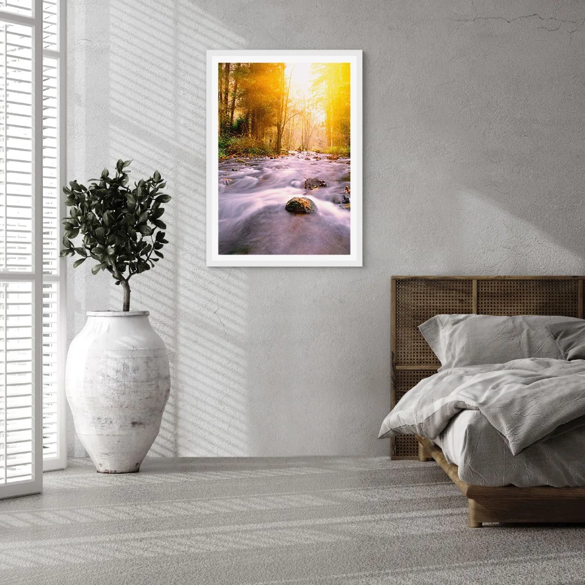 Affiche dans un cadre blanc - Poster - Malachite dans un cadre argent et or - 30x40 cm