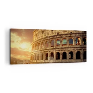 Impression sur toile - Image sur toile - Le Colisée de Rome au coucher du soleil - 120x50cm - Une impression colossale - Décoration murale moderne pour le salon et la chambre ARTTOR