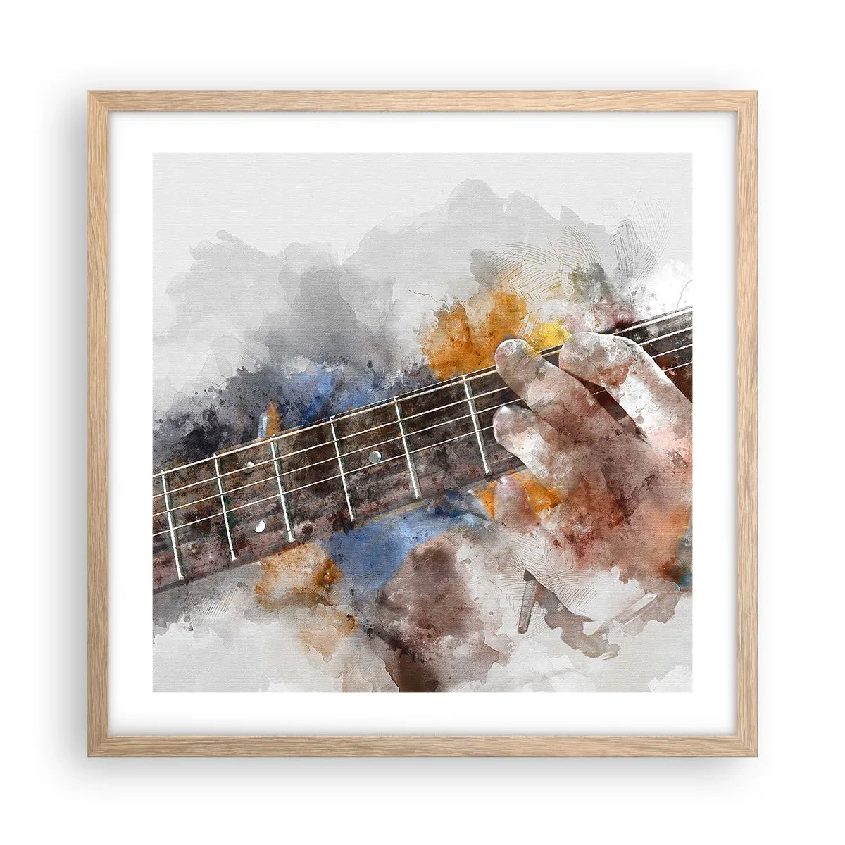 Affiche dans un chêne clair - Poster - La poésie entre les cordes - 50x50 cm