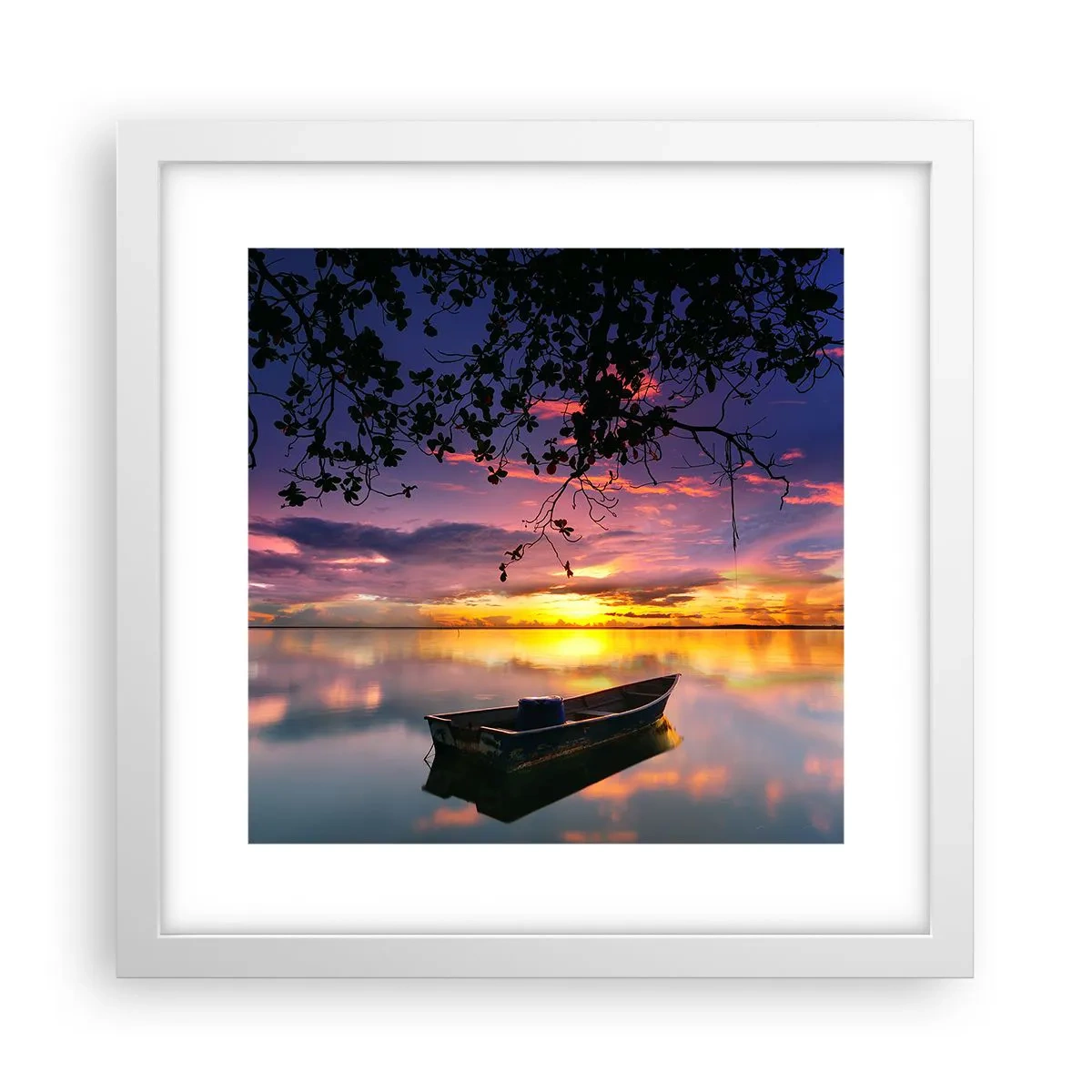 Affiche dans un cadre blanc - Poster - "Tu sembles suspendu au milieu du ciel..." - 30x30 cm