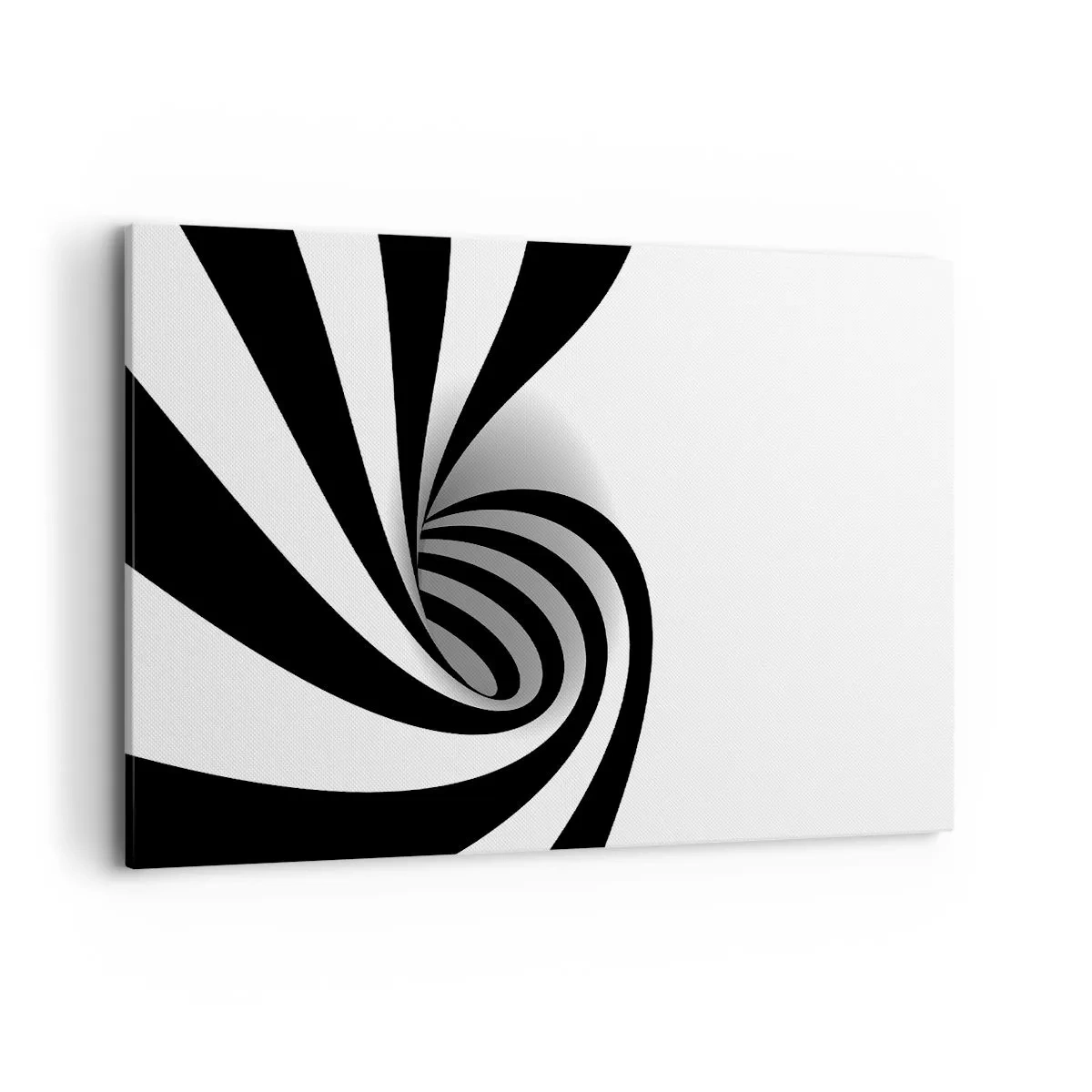 Impression sur toile - Image sur toile - Vortex optique abstrait en noir et blanc - 120x80cm - Et pourtant ça tourne - Décoration murale moderne pour le salon et la chambre ARTTOR
