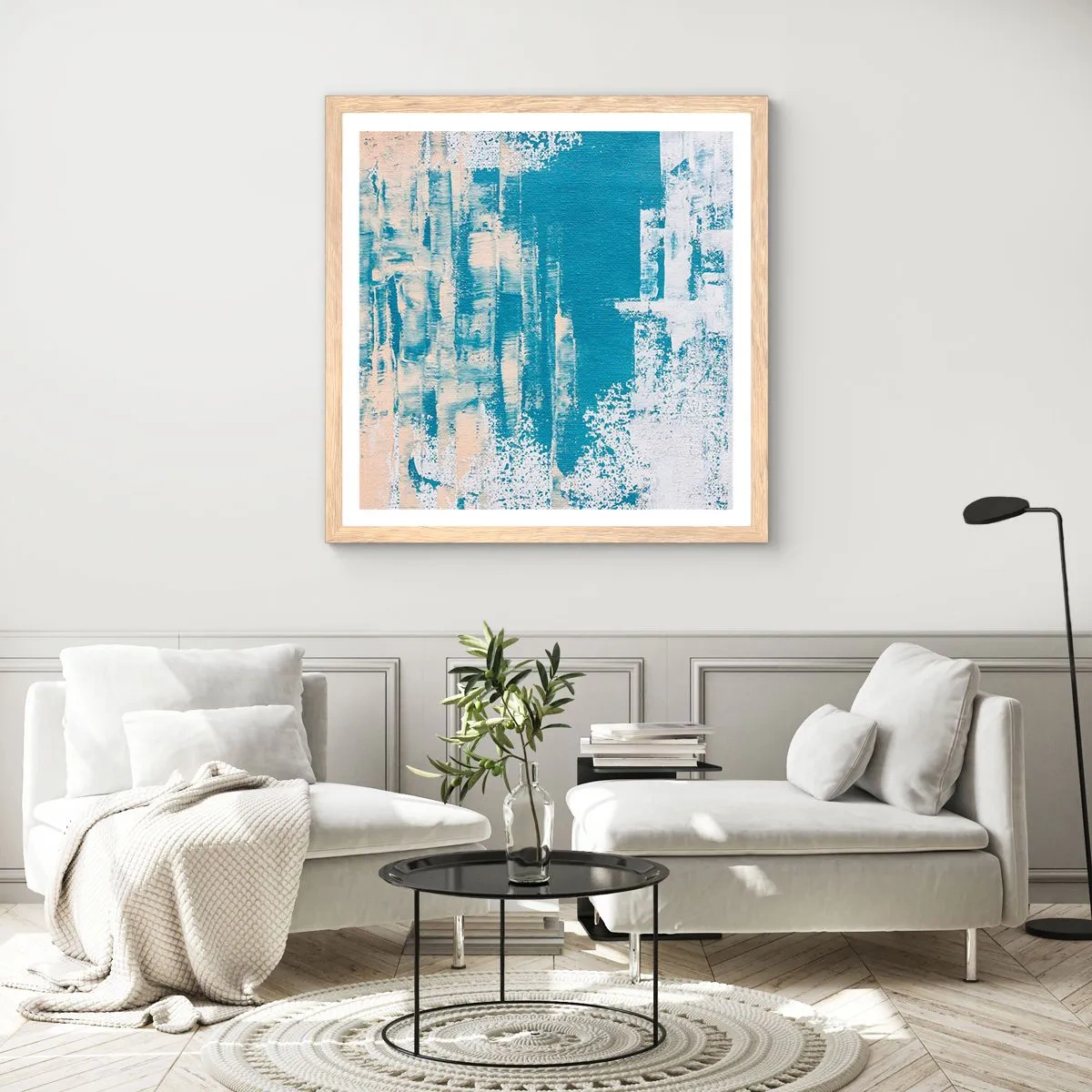 Affiche dans un chêne clair - Poster - À travers un iceberg - 60x60 cm