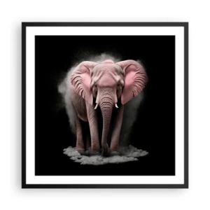 Affiche dans un cadre noir - Poster - Ne pensez pas à un éléphant rose ! - 60x60 cm