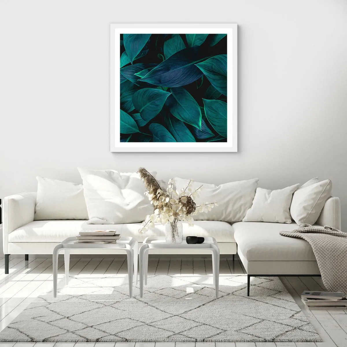 Affiche dans un cadre blanc - Poster - le vert lui-même - 40x40 cm