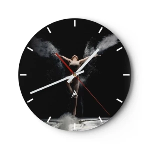 Horloge murale - Pendule murale - Un danseur dans une pose dynamique entouré de nuages de poussière. - 30x30cm - Les elfes existent - Décoration murale moderne pour le salon, la cuisine et la chambre ARTTOR