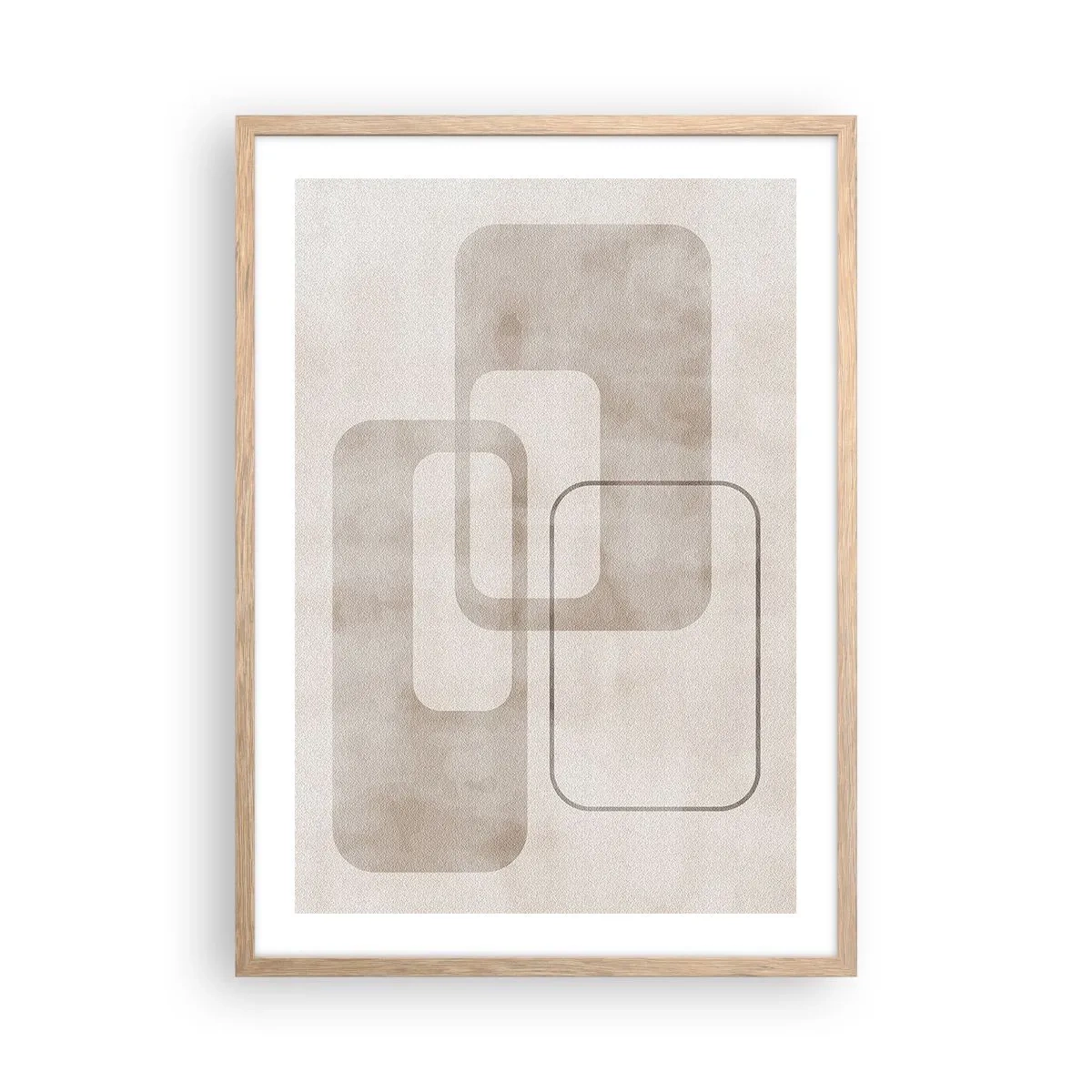 Affiche dans un chêne clair - Poster - Fugue géométrique - 50x70 cm