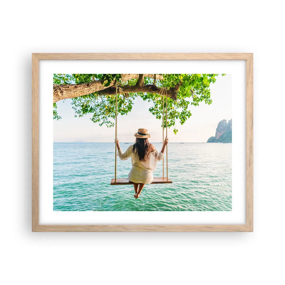 Affiche dans un chêne clair - Poster - La vie est belle - 50x40 cm