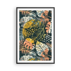 Affiche dans un cadre noir - Poster - Fantaisie feuillue - 61x91 cm